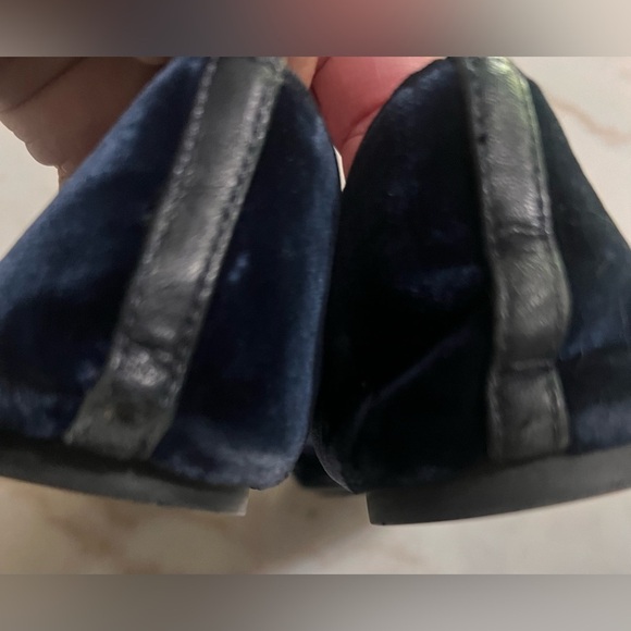 Michael Kors Navy Blue Velvet Leather Ballet Flats Shoes 7.5M US - Picture 4 of 5